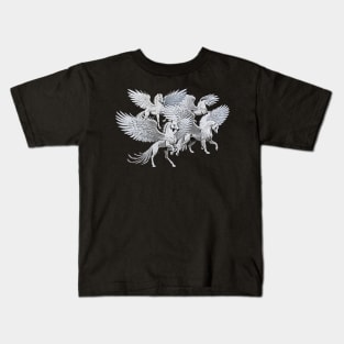 Herd of White Pegasus Kids T-Shirt